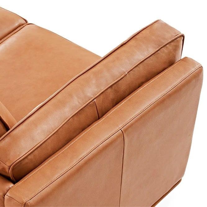 Valencia Artisan Full Leather Sofa 88” - Pure Full Italian Nappa Leather Couch, Solid Wood Accent, Ultimate Comfort, Cognac Tan VALENCIA THEATER SEATING