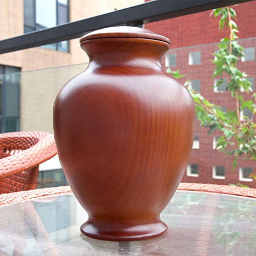 Elegant Wood Vase Urns for Human Ashes Adult Male/Female,for Adults up to 200lbs,Burial Cremation urn for Funeral MAKEY'S