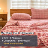 NSNLGSGC Twin Comforter Set, Red Gingham Bedding Comforter Sets, Red Grid Bed Comforter 2 Pieces (1 Comforter, 1 Pillowcase) NSNLGSGC