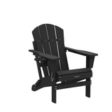 MUCHENGHY Folding Adirondack Chairs, Patio Chairs, Fire Pit Chairs, Outdoor Chairs, Plastic Adirondack Chairs, Lawn Chairs Weather Resistant with Cup Holder for Deck, Backyard, Garden(Black) MUCHENGHY