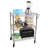 Oceanstar 3-Tier Heavy Duty All-Purpose Utility Cart, Chrome Oceanstar
