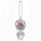 Sublimation Pendant Blanks,Car Picture Frame,Angel Wing Printing Pendant Jewelry Making, Sublimation Blanks Bulk for Automobiles Home Christmas Ornaments(5PC) MGBISYI