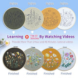 ETSPIL Embroidery Kit for Adults & Beginners — Learn Easily with 4K Videos, 2 Hoops, Pre-Printed Floral Patterns, Beginner-Friendly Stitches, Relaxing Craft for Women