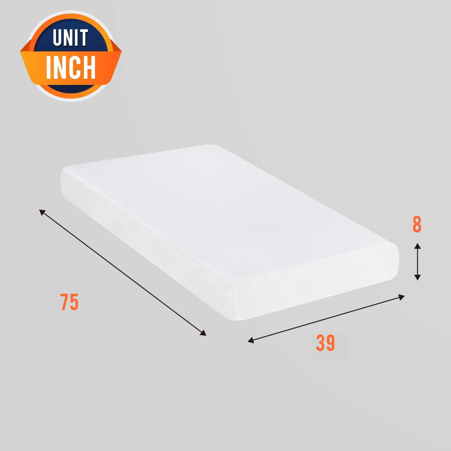 FDW 8 inch Twin Mattress Gel Memory Foam Mattress for Cool Sleep & Pressure Relief, Medium Firm Mattresses CertiPUR-US Certified/Bed-in-a-Box/Pressure Relieving (8 in, Twin)