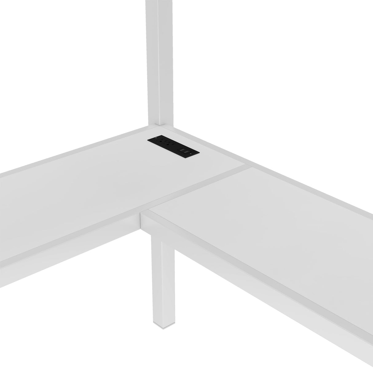 Bellemave Queen Loft Bed with Desk & Wardrobe, Heavy Duty Metal Loft Beds with Storage Stairs, LED Loft Bed Queen Size with Charging Station & Safety Guardrails, No Box Spring Needed, White Bellemave