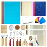 YoSpciaNe Laser Engraving Material Kit, 143 Pcs 19 Types Laser Engraver Blanks and Laser Engraver Supplies for Testing Common Materials, with Wood, Paper, Acrylic, Metal, PU Leather YoSpciaNe