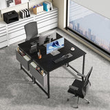 NEWBULIG 40 Inch Computer Desk Home Office Desks for Bedroom Writing Gaming Work Study Table with Storage Bag for Small Spaces, Modern Workstation in Matte Black NEWBULIG