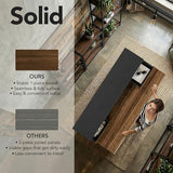 ErGear Electric Standing Desk with 5 Solid Wood Drawers, 48 x 26 Inches Whole Piece Desktop, with Desktop Riser Stand, Compatible with C-Clamp Monitor Arms, Modern Office Desk, Dark Walnut ErGear