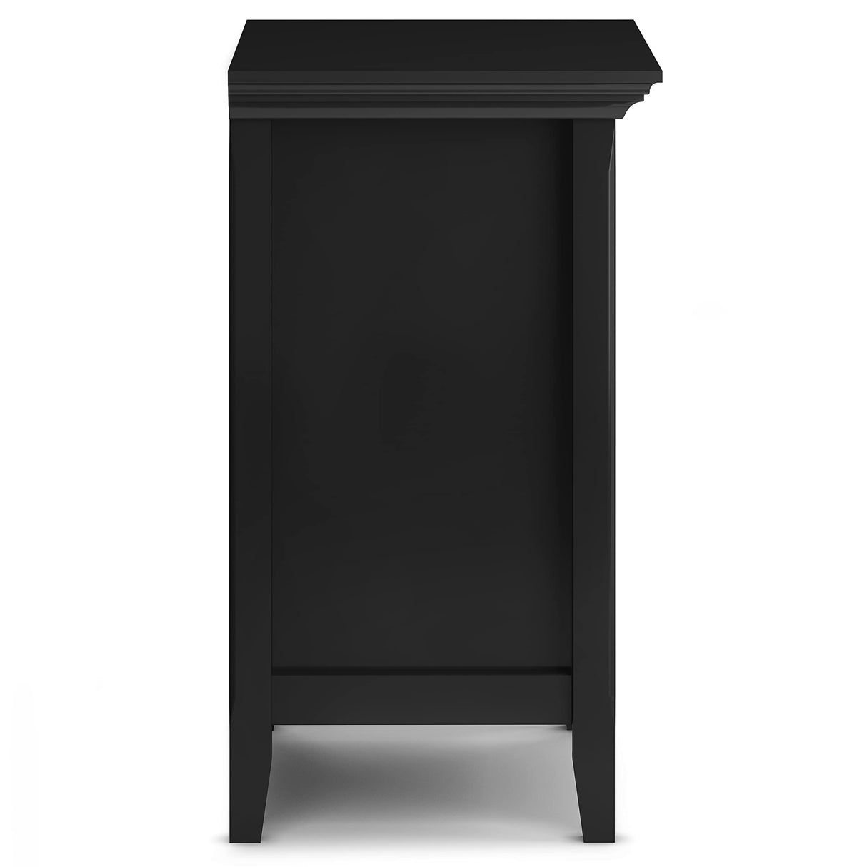 SIMPLIHOME Amherst SOLID WOOD 24 Inch Wide Traditional Bedside Nightstand Table in Black, For the Living Room and Bedroom SIMPLIHOME