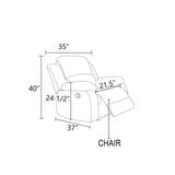 Recliner Chair for Adults, Classic and Traditional Manual Recliner Chair with Overstuffed Arms and Back, Manual Single Sofa, Ergonomic Adjustable Reclining Chairs for Adults, Corduroy-Grey SNKBOAT