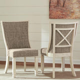 Signature Design by Ashley Bolanburg Modern Farmhouse Upholstered Dining Chair, 2 Count, Brown Signature Design by Ashley