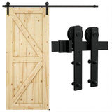 LQKUMJG 6.6FT Sliding Barn Door Hardware Kit for Single Wood Door, Smoothly and Quietly, Easy to Install Fit 35"-40" Wide and 1.18"-1.96" Thickness Door Panel, Includes Installation Instruction LQKUMJG