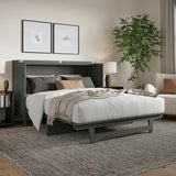 AFI, Santa Fe Queen Murphy Bed Chest with 6" Mattress & Built-in USB Charger, Grey AFI