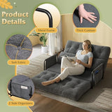 WLIVE Futon Sofa Bed, Floor Chair with Adjustable Backrest, Bean Bag Bed for Adults, with Armrest, Pillow, Low Profile for Living Room, Reading, Bedroom, Loveseat, Grey WLIVE