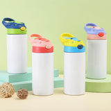 Gekestory Kids Sublimation Tumblers, Sublimation Sippy Cup Blank, 6 PACK 12oz Sublimation Water Bottle Blanks for DIY Crafting Gift (6) Gekestory