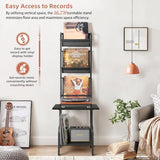 Record Player Stand with Vinyl Storage for up to 200 Albums, Turntable Stand with Record Holder Display Shelf Tewinko