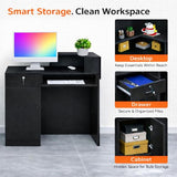 GRGECXZ Modern Reception Desk with Storage Drawer & Counter Shelf, 39.4" Front Counter Reception Table for Office, Salon, Lobby, Retail Store (Black, Right Table) GRGECXZ