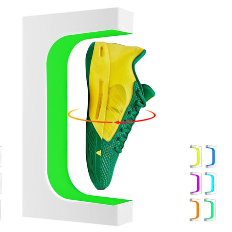 Vnemofey Levitating Shoe Display Stand and Magnetic Floating Rotating Sneaker with 16 Colors LED Light ,Rotation Spinning Shoe Rack Holder for Home and Office Decor,Birthday Gift , White Vnemofey