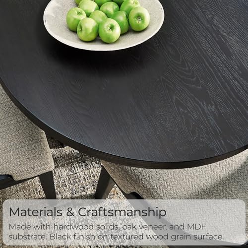 Signature Design by Ashley Rowanbeck Minimalist Dining Table for 8 People, Black Signature Design by Ashley