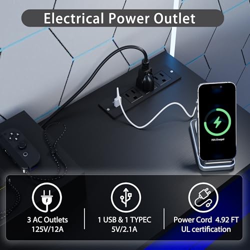 oneinmil 78" Fireplace TV Stand with Power Outlet for TVs Up to 90", Electric Fireplace Entertainment Center with LED Lights & Storage Cabinets, Media Console Table for Living Room oneinmil