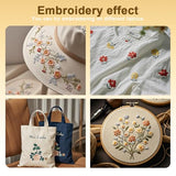 DOODLREAM 15pcs Natural Scenery Embroidery Kit, 8.3"x11.7" Water Soluble Stick & Stitch Embroidery Stickers, 4 Sheets, Mountain Sunset Hand Sewing DIY Embroidery Paper