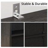 IRONCK Vintage Black 6-Tier Bookshelves Set of 2 - Tall Floor Standing Storage for Home Office and Living Room IRONCK