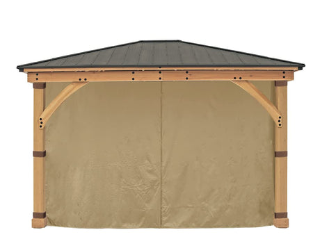 APEX GARDEN Replacement 4-Side Curtain for 11 ft. x 13 ft. Meridian Gazebo (Beige) APEX GARDEN