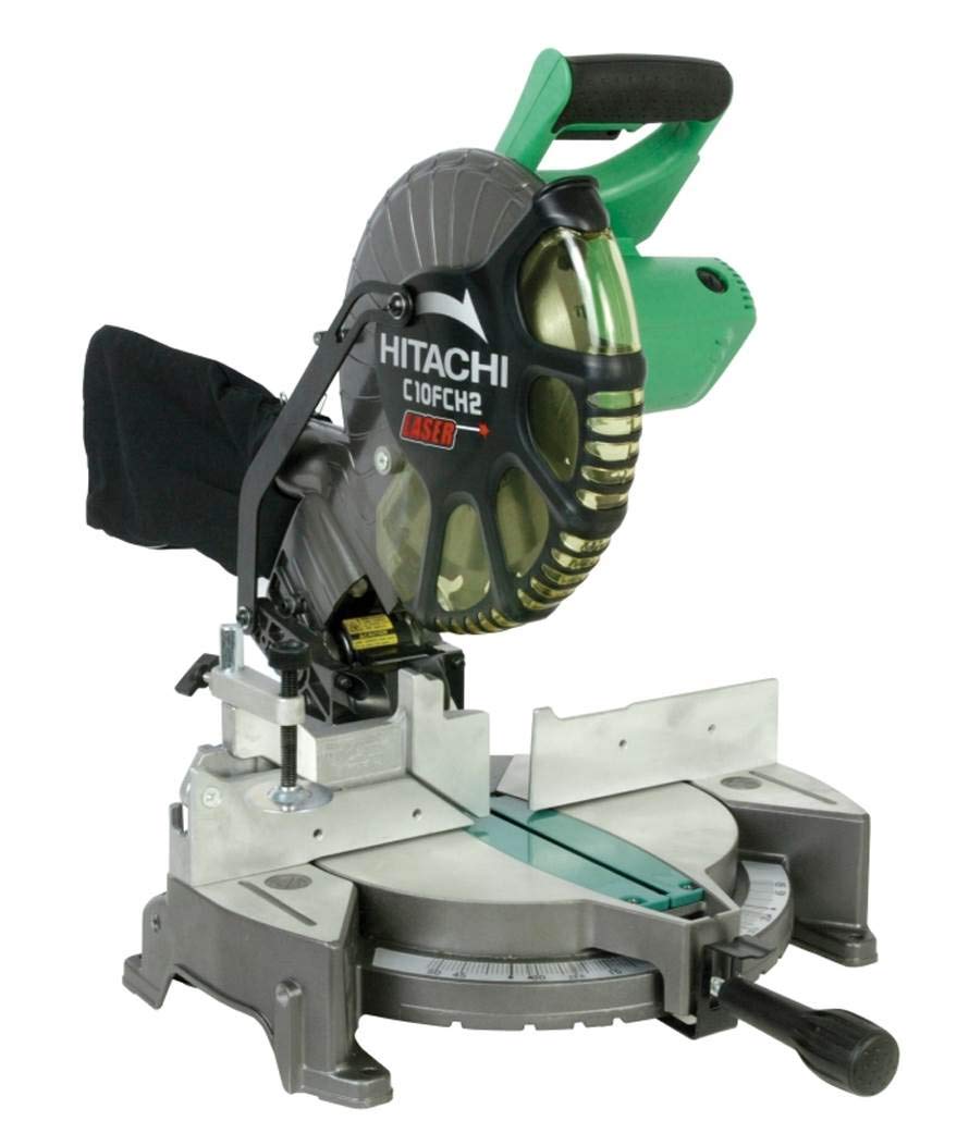 Hitachi C10FCH2 15-Amp 10-inch Single Bevel Compound Miter Saw with Laser Marker - WoodArtSupply