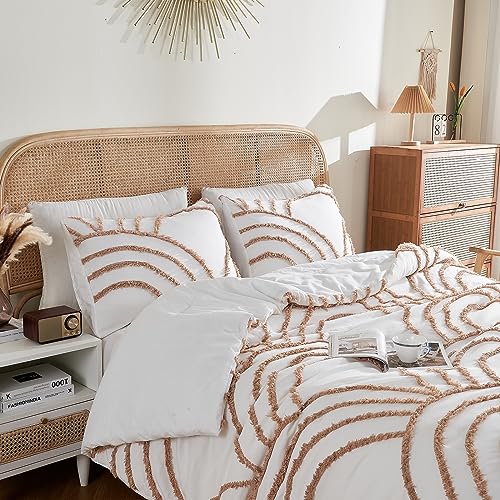ENJOHOS Twin/Twin XL Boho Bedding Comforter Set - 2 Piece Tufted Rainbow Comforter for College Girls, Lightweight Soft Microfiber Comforter for All Season ENJOHOS