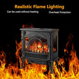 Xbeauty Indoor 23'' Freestanding Electric Fireplace Stove, Fireplace Heater with Adjustable Realistic 3D Flame Effect, Overheating Protection, 1000W/1500W Xbeauty