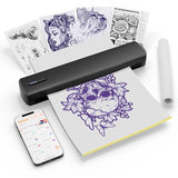 Tattoo Stencil Printer, Portable Wireless Bluetooth Thermal Transfer Machine, Supports 8.5 x 11 Letter A4 A5 Sizes, Perfect for Tattooist Business Trip Travel Home Office-Smartphone PC and Laptop
