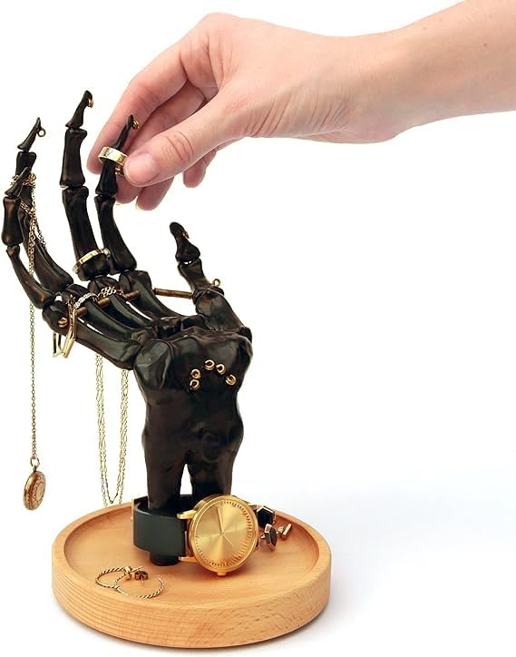 Suck UK | Skeleton Hand Ring Holder & Jewelry Stand | Earring Organizer & Necklace Holder For Gothic Decor | Halloween Decorations & Bedroom Accessories | Bracelet Holder & Jewelry Organizer | Black Suck UK