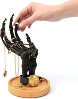 Suck UK | Skeleton Hand Ring Holder & Jewelry Stand | Earring Organizer & Necklace Holder For Gothic Decor | Halloween Decorations & Bedroom Accessories | Bracelet Holder & Jewelry Organizer | Black Suck UK