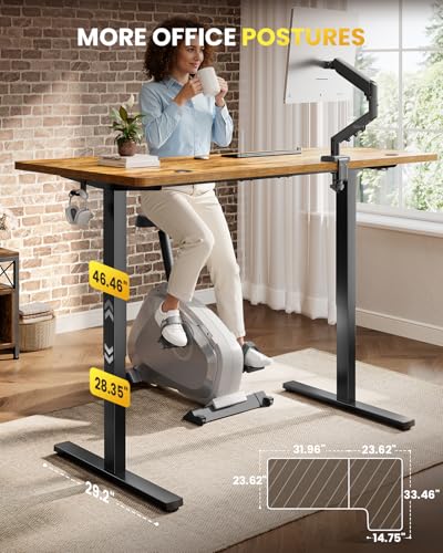 DeskShow L-Shaped Standing Desk - 55 Inch Adjustable Corner Desk, Electric Sit-Stand Computer Table with Memory Controller for Home Office DeskShow