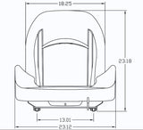 Uni Pro Universal Forklift Seat - Fits Toyota, Daewoo, Komatsu, Nissan, Mitsubishi, and TCM Uni Pro
