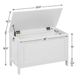 HOOBRO Toy Box, Retro Wooden Look Storage Chest with Safety Hinge, Entryway Storage Bench Supports 220 lb, 29.9 x 15.7 x 18.9 Inches Toy Chest Organizer, Easy Assembly (White) WT75CW01G1 HOOBRO
