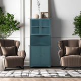 MUPATER Tall Corner Cabinet with Doors and Shelves, 71'' Free Standing Corner Hutch Cabinet Storage for Living Room, Bathroom, Kitchen with Countertop, White MUPATER