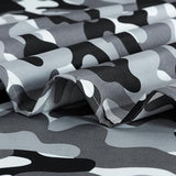 Chezmoi Collection Military Camo 4-Piece Sheet Set - Camouflage Black Gray Printed Microfiber Soft Breathable Deep Pocket Sheets and Pillowcases Set, Full XL Size Chezmoi Collection