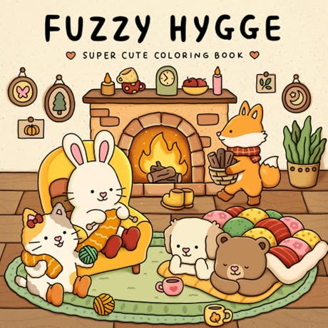 Fuzzy Hygge: Cute and Cozy Coloring Book for Adults & Teens Featuring Adorable Animals Characters for Stress Relief (Fuzzy Friends Coloring) Vivi Tinta