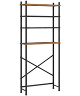 HOOBRO Over The Toilet Storage, 4-Tier Over Toilet Bathroom Organizer, Freestanding Above Toilet Shelf with Adjustable Feet, Space Saving, Easy to Assemble, Rustic Brown and Black BF64TS01 HOOBRO