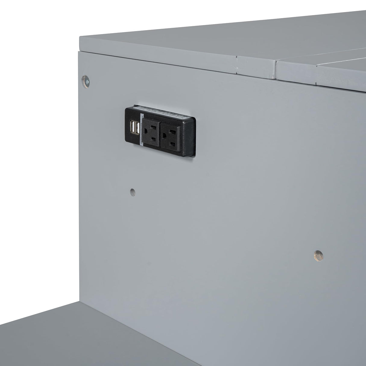 Harper & Bright Designs Queen Size Murphy Bed with Desk, Wooden Queen Murphy Bed with USB Port, Large Drawer and Wardrobe, Gray Harper & Bright Designs