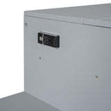 Harper & Bright Designs Queen Size Murphy Bed with Desk, Wooden Queen Murphy Bed with USB Port, Large Drawer and Wardrobe, Gray Harper & Bright Designs