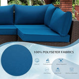 HOMREST Outdoor Replacement Cushions for Patio Furniture,Water-Repellent Sofa Cushions for 6-Seat Rattan Wicker Sectional Patio Conversation Sets,14-Piece Cushions Set for Outdoor Couch（Blue） HOMREST
