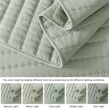 ROARINGWILD Sage Green Twin Size Quilt Bedding Sets with 1 Pillow Sham, Lightweight Soft Bedspread Coverlet, Quilted Blanket Thin Comforter Bed Cover for All Season, 2 Pieces, 68x90 inches ROARINGWILD