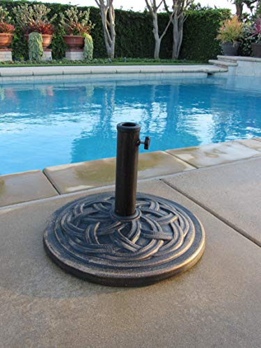 DC America UBP18181-BR 18-Inch Cast Stone Umbrella Base, Made from Rust Free Composite Materials, Bronze Powder Coated Finish DC America