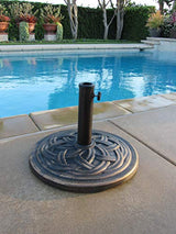 DC America UBP18181-BR 18-Inch Cast Stone Umbrella Base, Made from Rust Free Composite Materials, Bronze Powder Coated Finish DC America