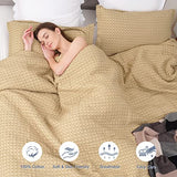 PHF 100% Cotton Waffle Duvet Cover Full, Ultra Soft Skin-Friendly Duvet Cover Set for All Season, Luxury Decorative Textured Comforter Cover with Pillow Shams Bedding Collection, 80"x90", Khaki PHF