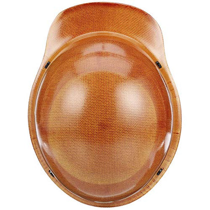 MSA 475395 Skullgard Cap Style Safety Hard Hat with Fas-Trac III Ratchet Suspension | Non-slotted Cap, Made of Phenolic Resin, Radiant Heat Loads up to 350F - Standard Size in Natural Tan - WoodArtSupply