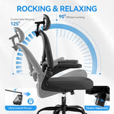 Freepub Ergonomic Office Chair with Headrest 3D, Mesh Office Desk Chair with Adjustable Lumbar Support, Computer Chair with Flip up Armrests, 350LBS Capacity - Design for Home/Offices - Black Freepub