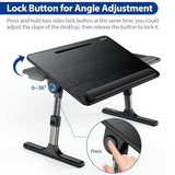 Besign LT07 Lap Desk [Extra Large], Adjustable Laptop Table, Portable Standing Bed Desk, Foldable Sofa Breakfast Tray, Notebook Computer Stand for Reading and Writing (Black) BESIGN